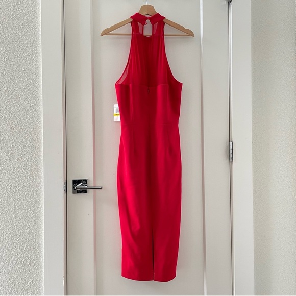 Dress the Population Women's Eden Halter Neck Bodycon Dress Rouge Red Size M NWT - Picture 3 of 9